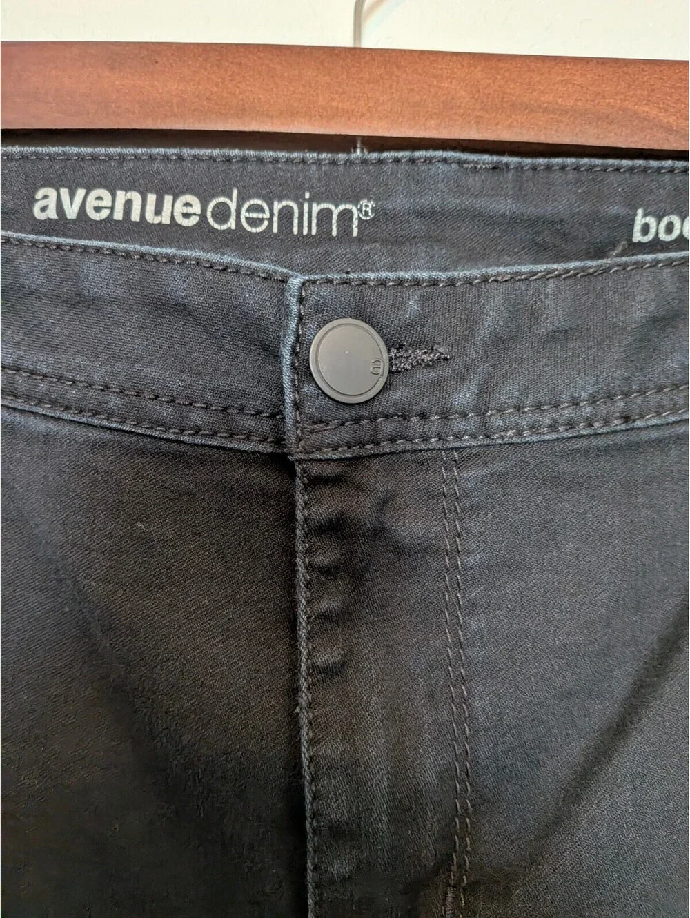 Avenue Women's Black Bootcut Stretch Denim Jeans Size 16 - Business Casual